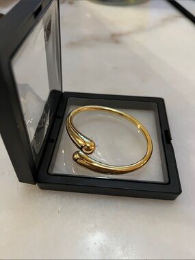 Gold Plated Sterling Silver Open-Ended Dome Cuff Bracelet